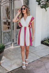 ELAN Natural Striped Kimono Dress - FINAL SALE