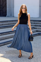 Elan Two Tone Midi Dress - Navy