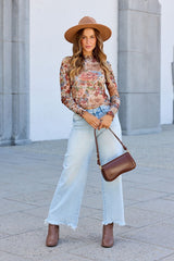 Elevated Floral Mesh Top - Cream