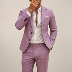 Warm Tones Two-Piece Suit – Lightweight Tailored Fit