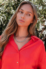 Farrah B Gold Plated Mixed Metal Chain Necklace - FINAL SALE