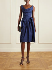 Sunday gathered cotton-poplin midi dress