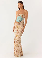 React Strapless Maxi Dress - Desert Blur