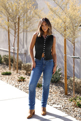 Free People Black Tilly Vest Top