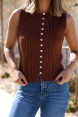 Free People Brown Tilly Vest Top