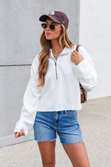 Free People Celeste Quarter Zip - Ivory
