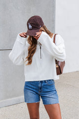Free People Celeste Quarter Zip - Ivory
