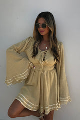 Golden Hour Bell Sleeve Romper - FINAL SALE