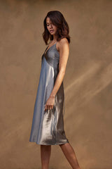 Silky Satin Midi Olive Outlet