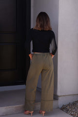 Green Cargo Wide Leg Pants