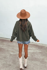 Hunter Green Corduroy Shacket