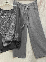 Zahara | Women's Mandala Print Top & Wide Leg Pants Co-Ord Set