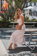 Juliette Crochet Tiered Midi Dress - Pink - FINAL SALE