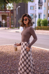 Juniper Hazelnut Ribbed Crewneck Top